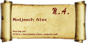 Modjesch Alex névjegykártya